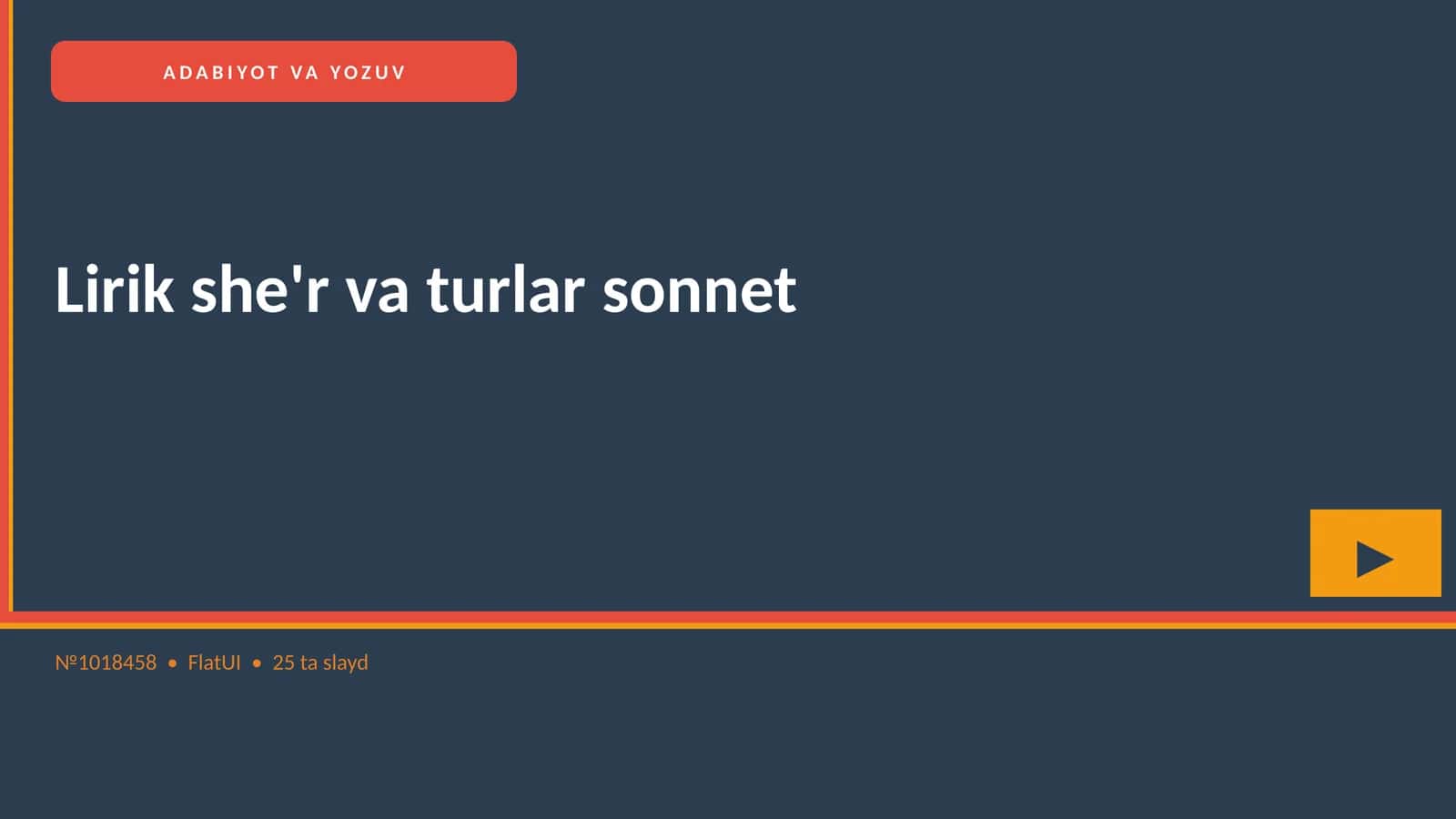 LIRIK SHE'R VA TURLAR SONNET 1