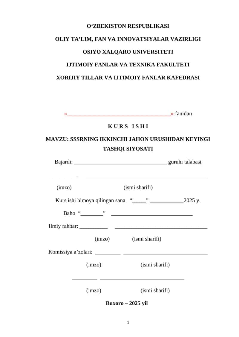 2-jahon urushidan keyingi SSSR 1