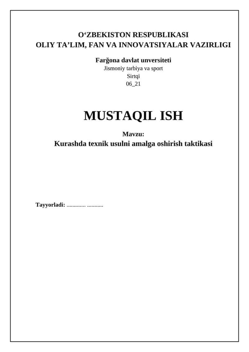 Kurashda texnik usulni amalga oshirish taktikasi 1