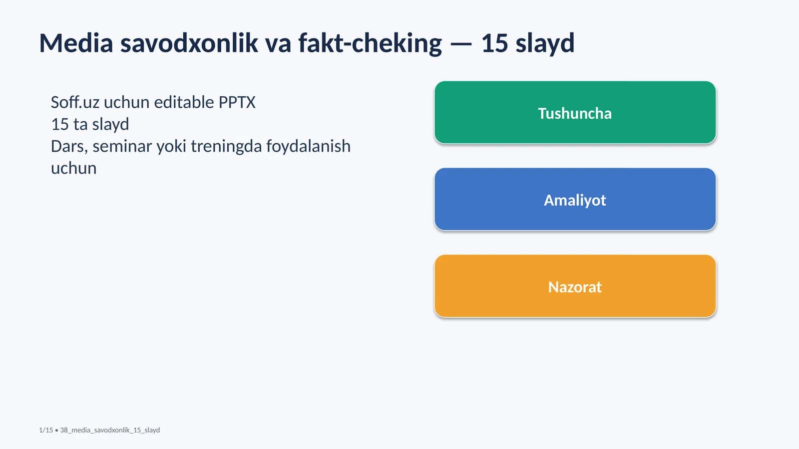 Media savodxonlik va fakt-cheking — 15 slayd 1