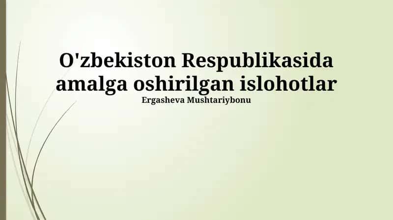 Ta'lim va sog'liqni saqlash sohasidagi islohotlar 1