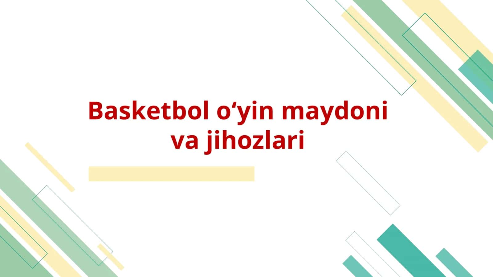Basketbol oʻyin maydoni va jihozlari 1