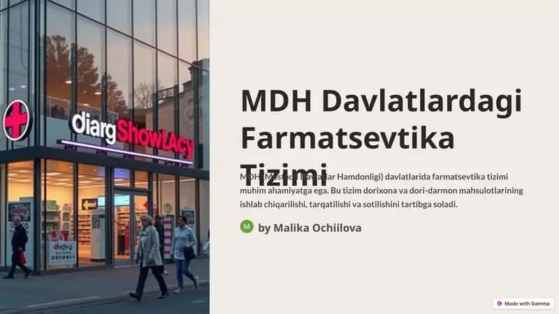MDH Davlatlardagi Farmatsevtika Tizimi 1