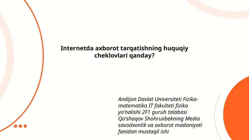 Media savodxonlik va axborot madaniyati 1