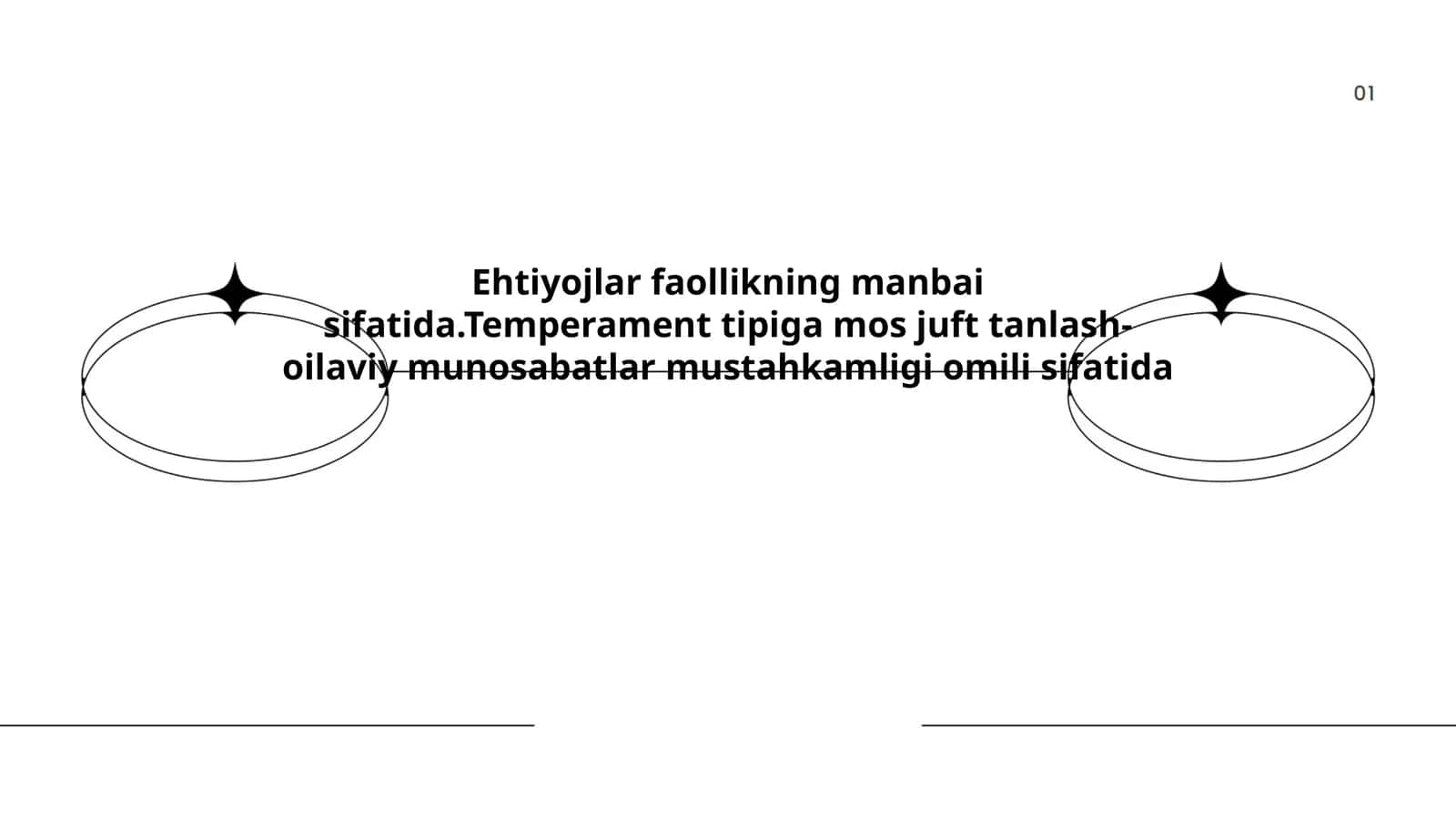 Ehtiyojlar faollikning manbai sifatida.Temperament tipiga mos juft tanlash- oilaviy munosabatlar mustahkamligi omili sifatida 1