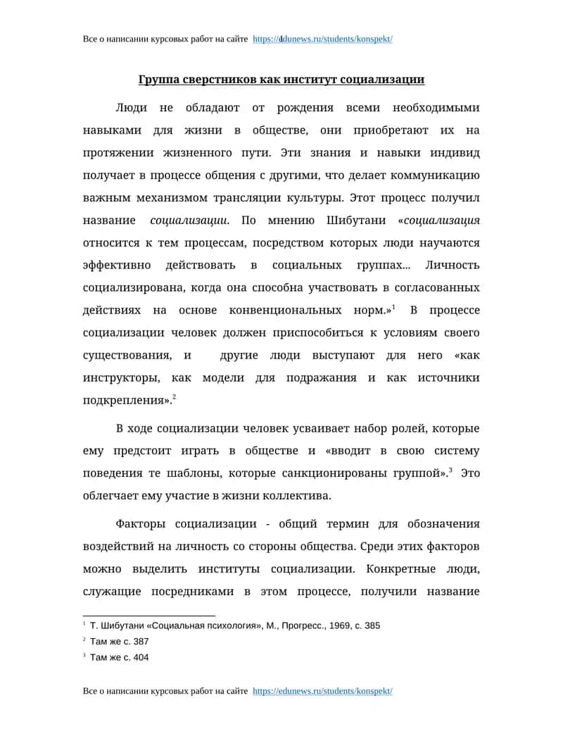 Группа сверстников как институт социализации 1