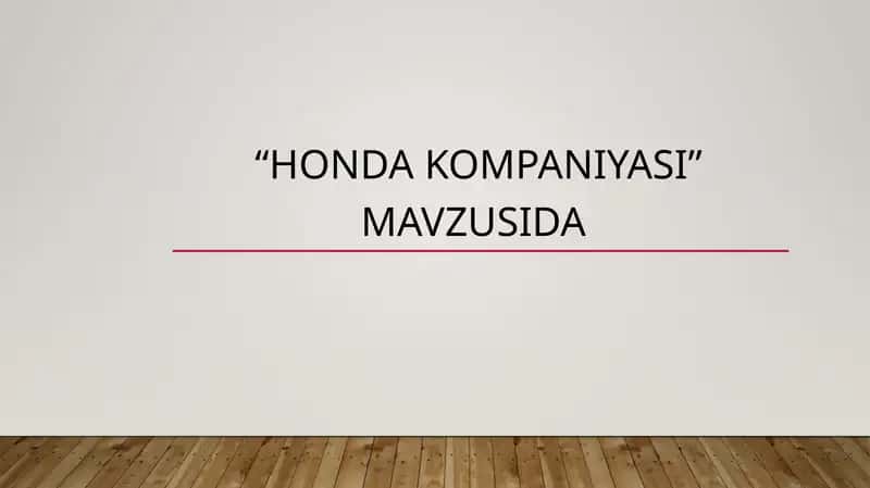 Honda Kompaniyasi Tarixi va Kelib Chiqishi 1