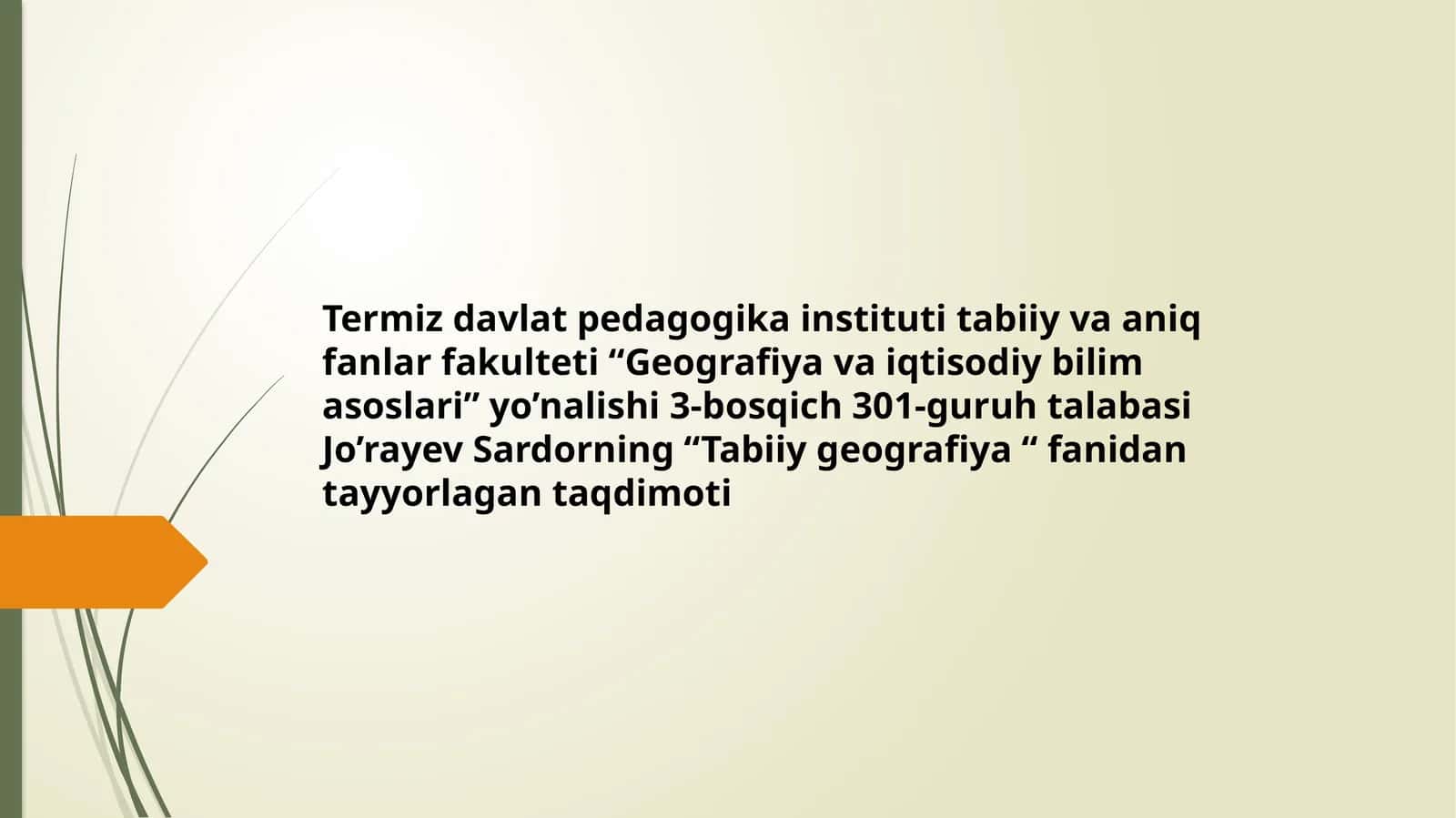 Tabiiy geografiya fanidan ta'lim 1