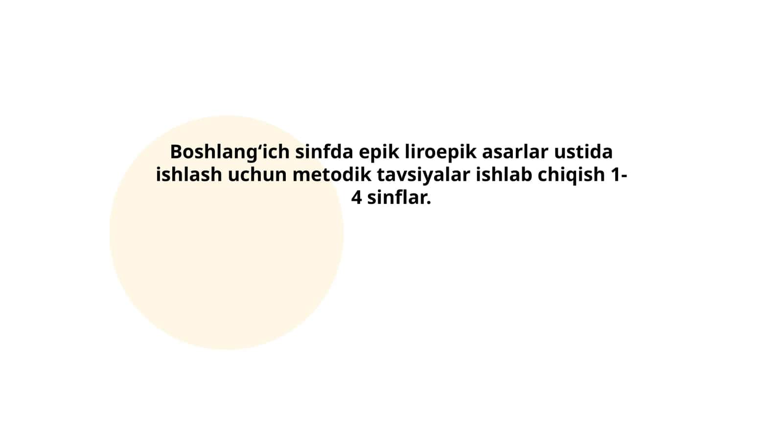 Epik va lirik-epik asarlar ustida ishlash uchun metodik tavsiyalar 1