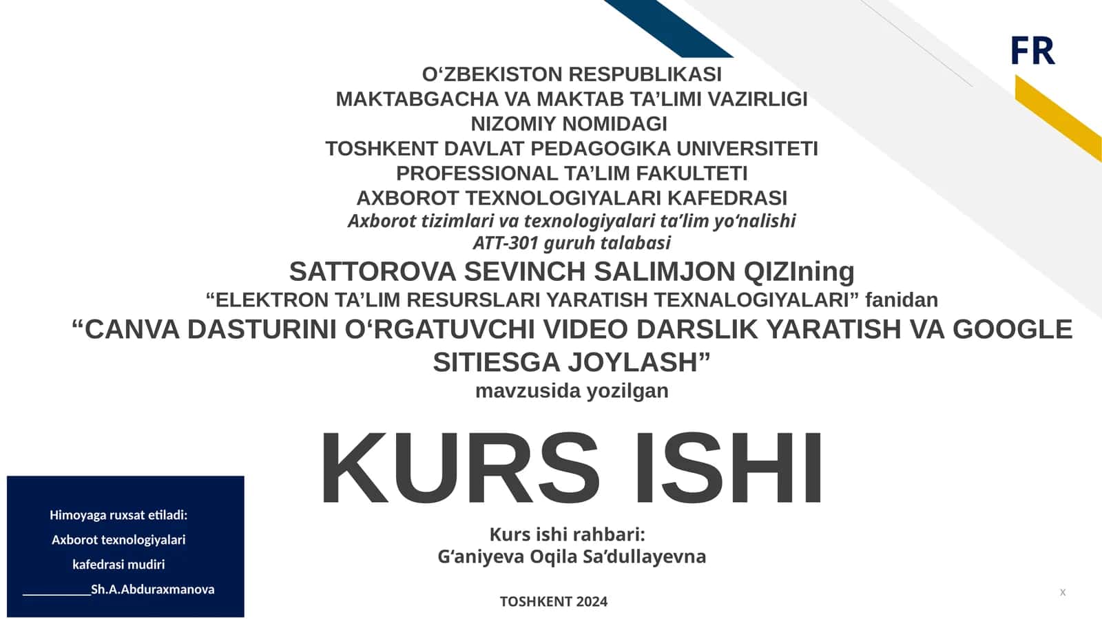 ELEKTRON TA’LIM RESURSLARI YARATISH TEXNALOGIYALARI 1