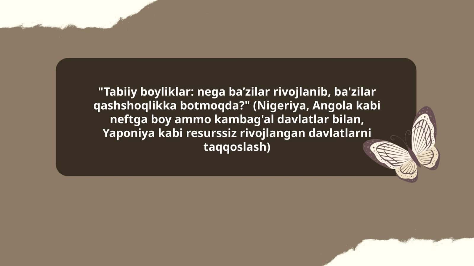 Tabiiy boyliklar: nega ba’zilar rivojlanib, ba'zilar qashshoqlikka botmoqda? 1