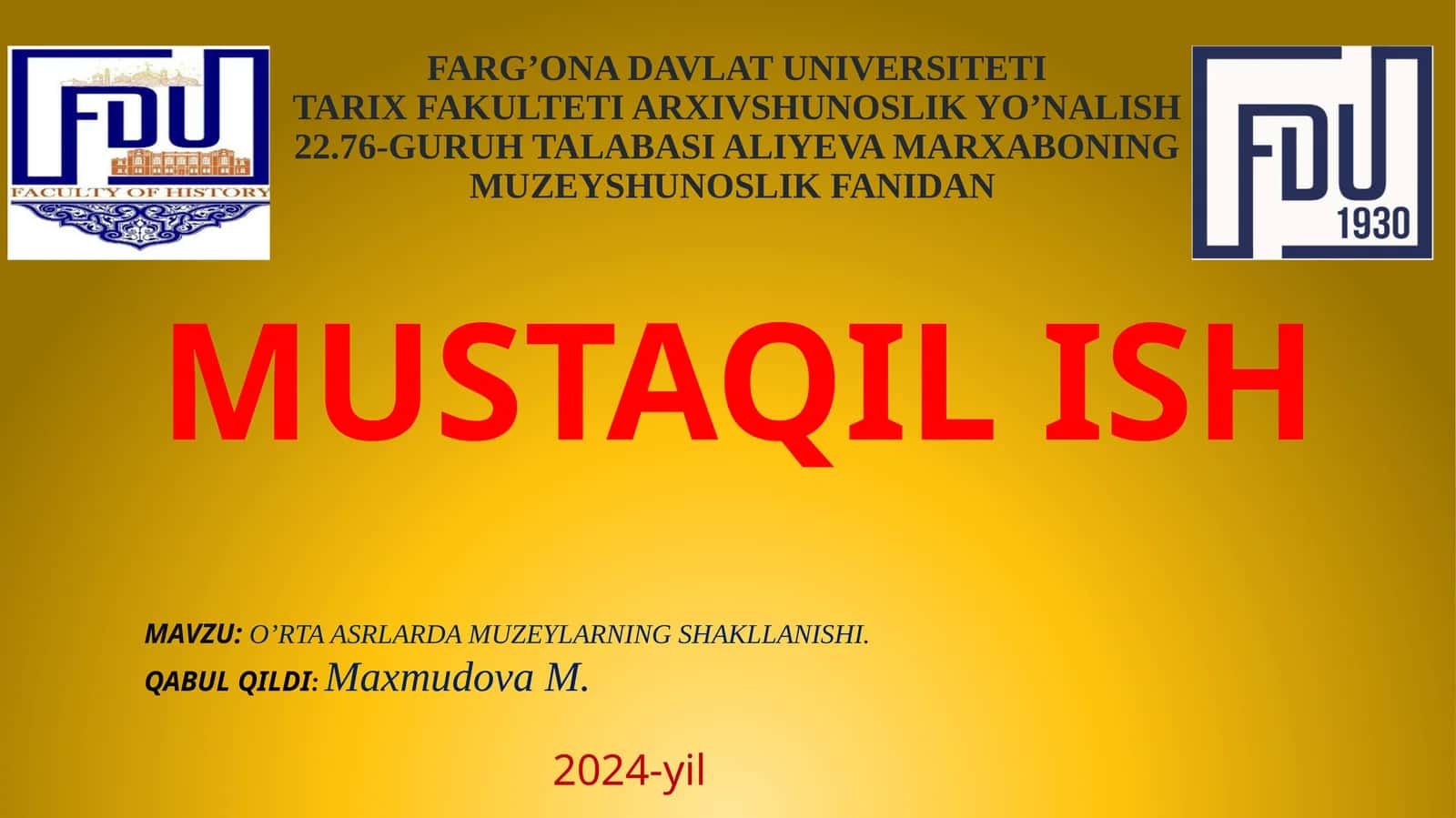 O'rta asrlarda muzeylarning shakllanishi 1