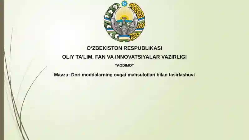 Dorimoddalarning ovqat mahsulotlari