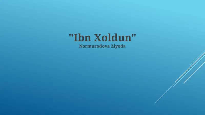 Ibn Xoldun 1