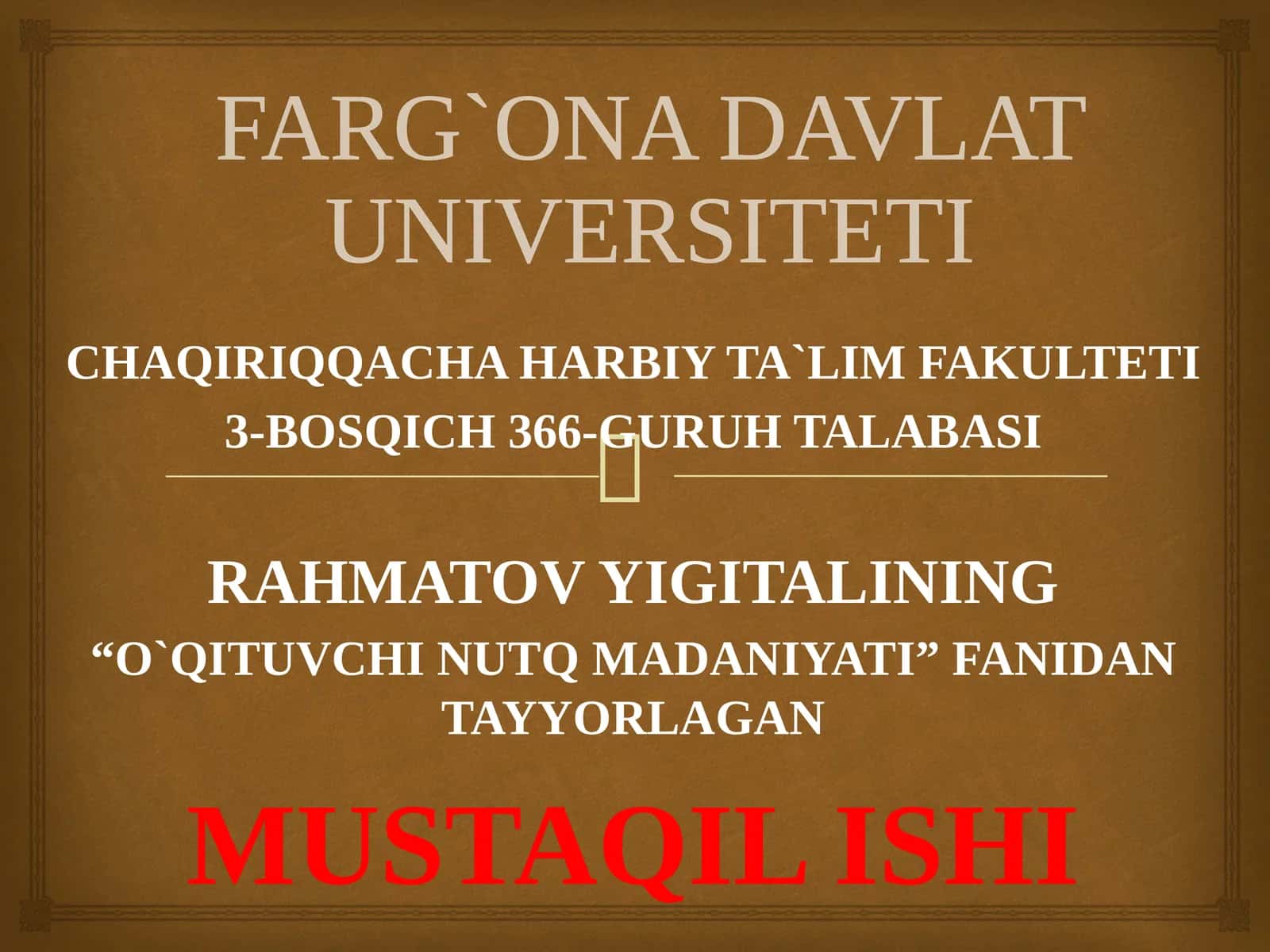 O`QITUVCHI NUTQ MADANIYATI 1