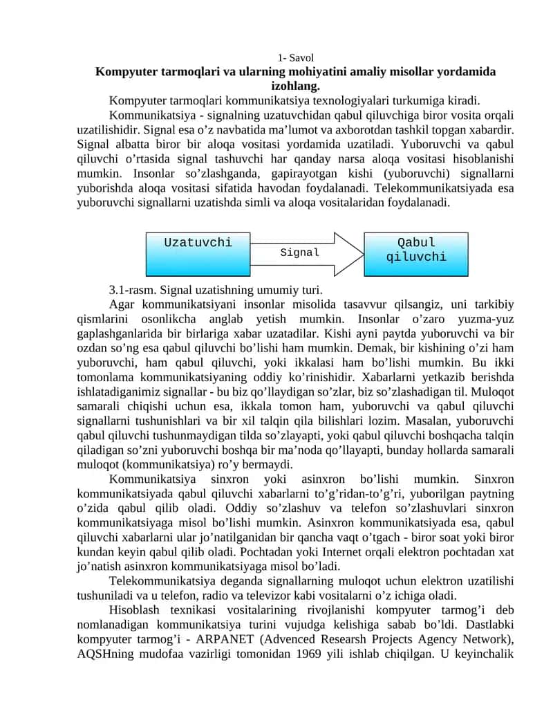 Kompyuter tarmoqlari va ularning mohiyati 1