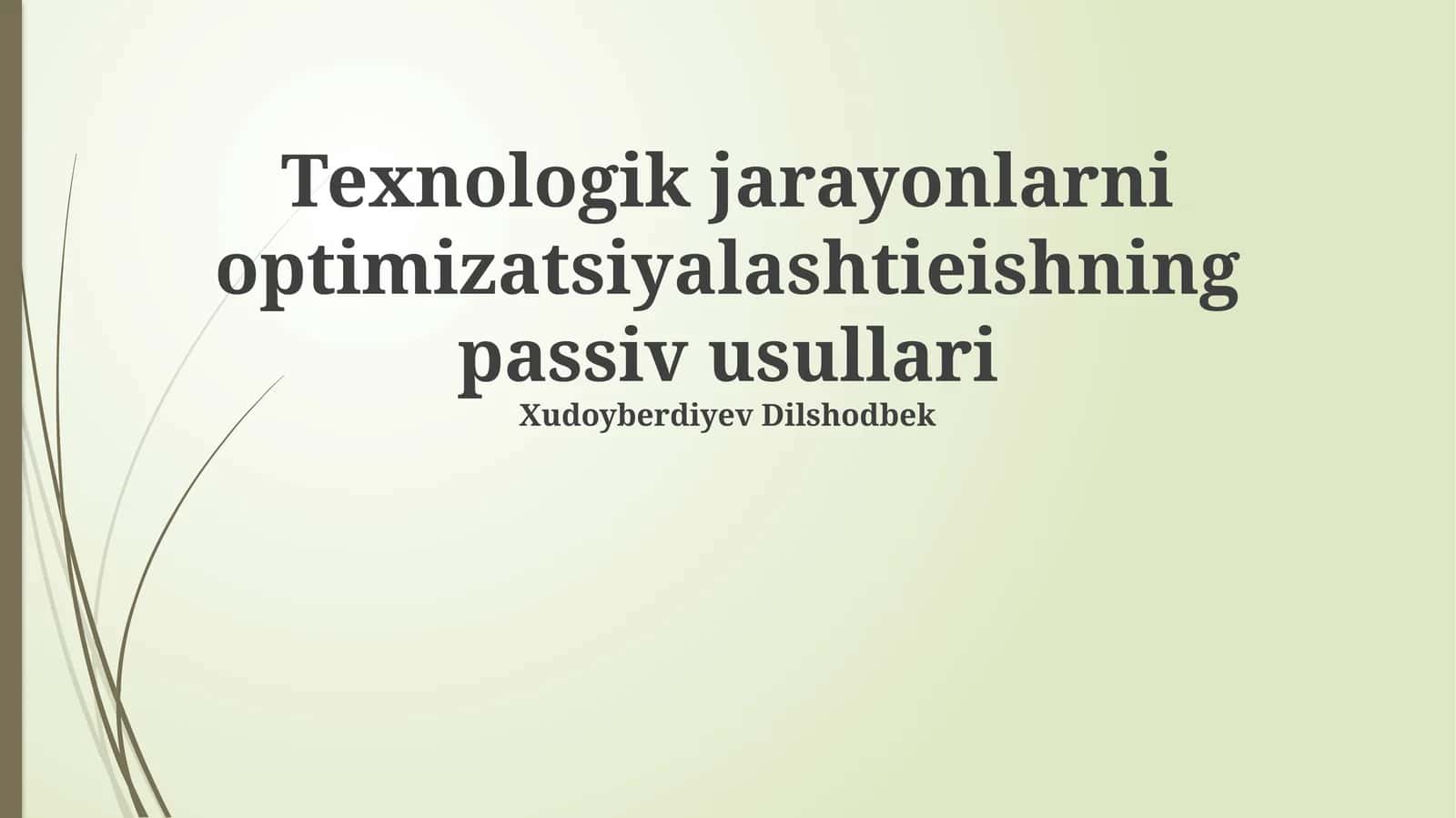 Passiv optimallashtirishning asoslari va afzalliklari 1