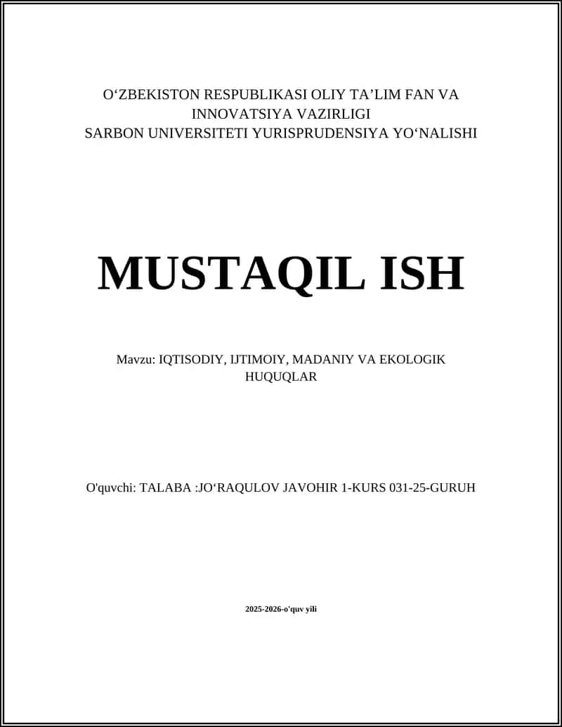 Iqtisodiy va ijtimoiy huquqlar 1