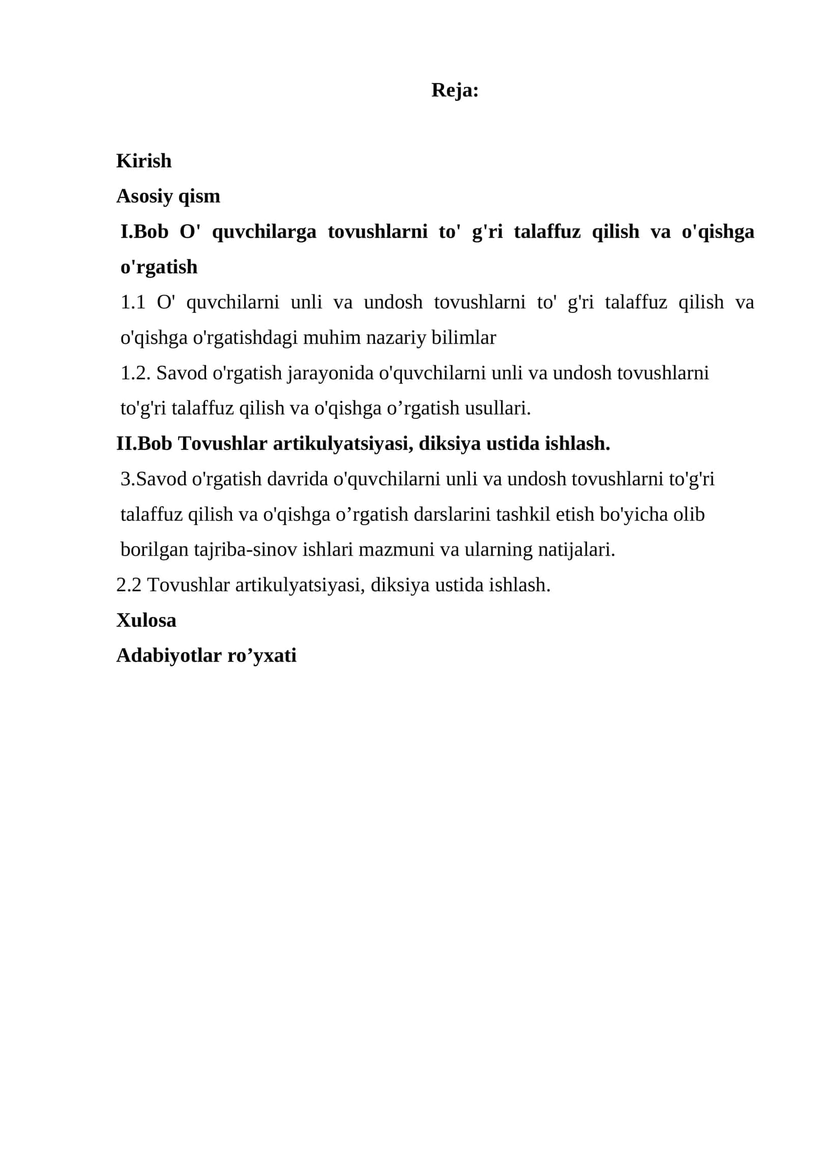 O'quvchilarga tovushlarni to'g'ri talaffuz qilish va o'qishga o'rgatish 1