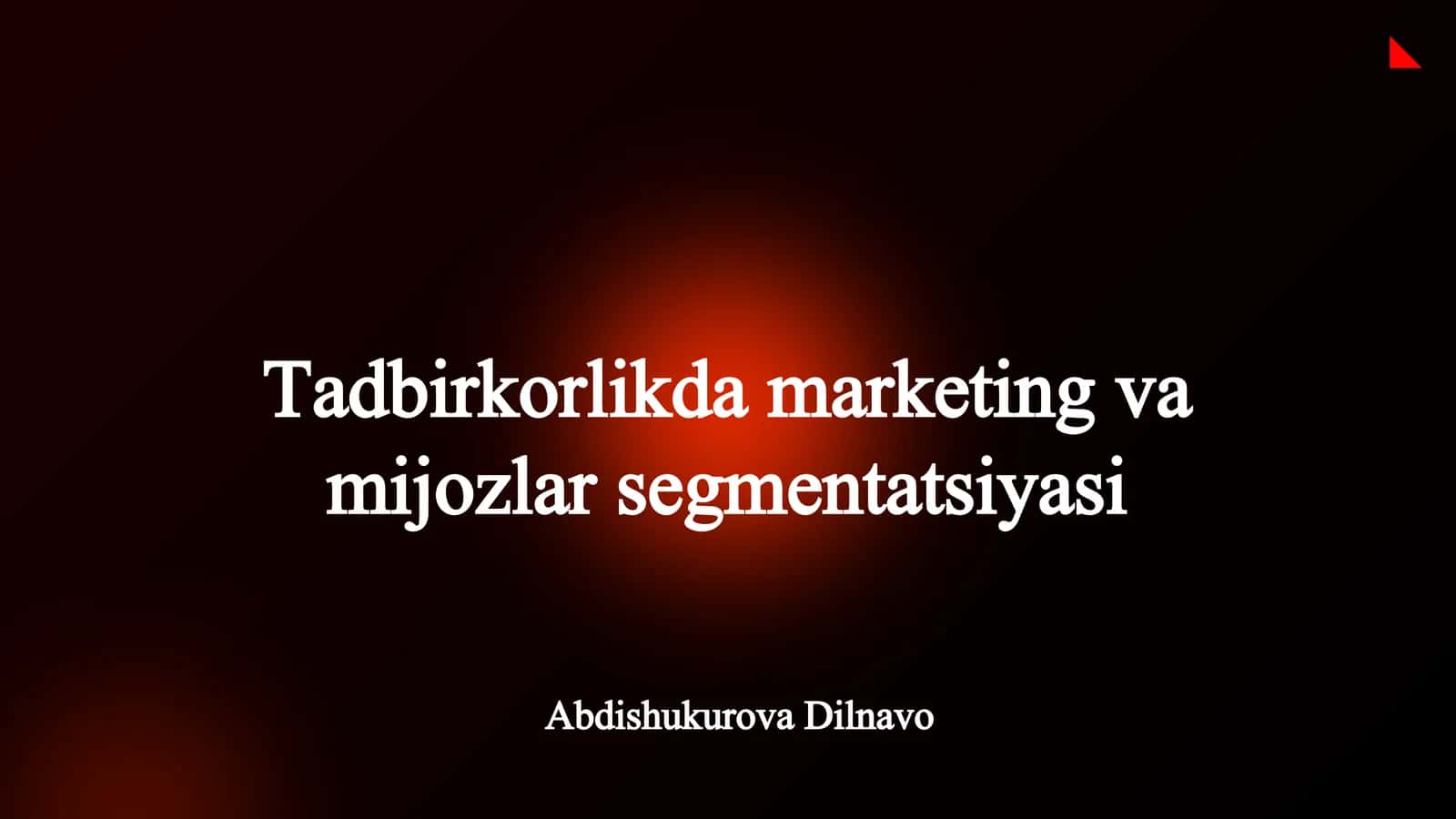 Tadbirkorlikda marketing va mijozlar segmentatsiyasi 1