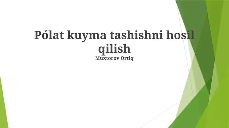 Cho'yan quymalarining ishlab chiqarish jarayoni 1