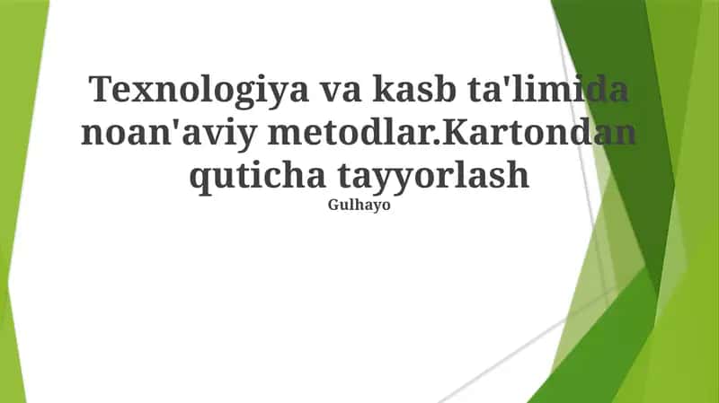 Kartondan quticha tayyorlash 1