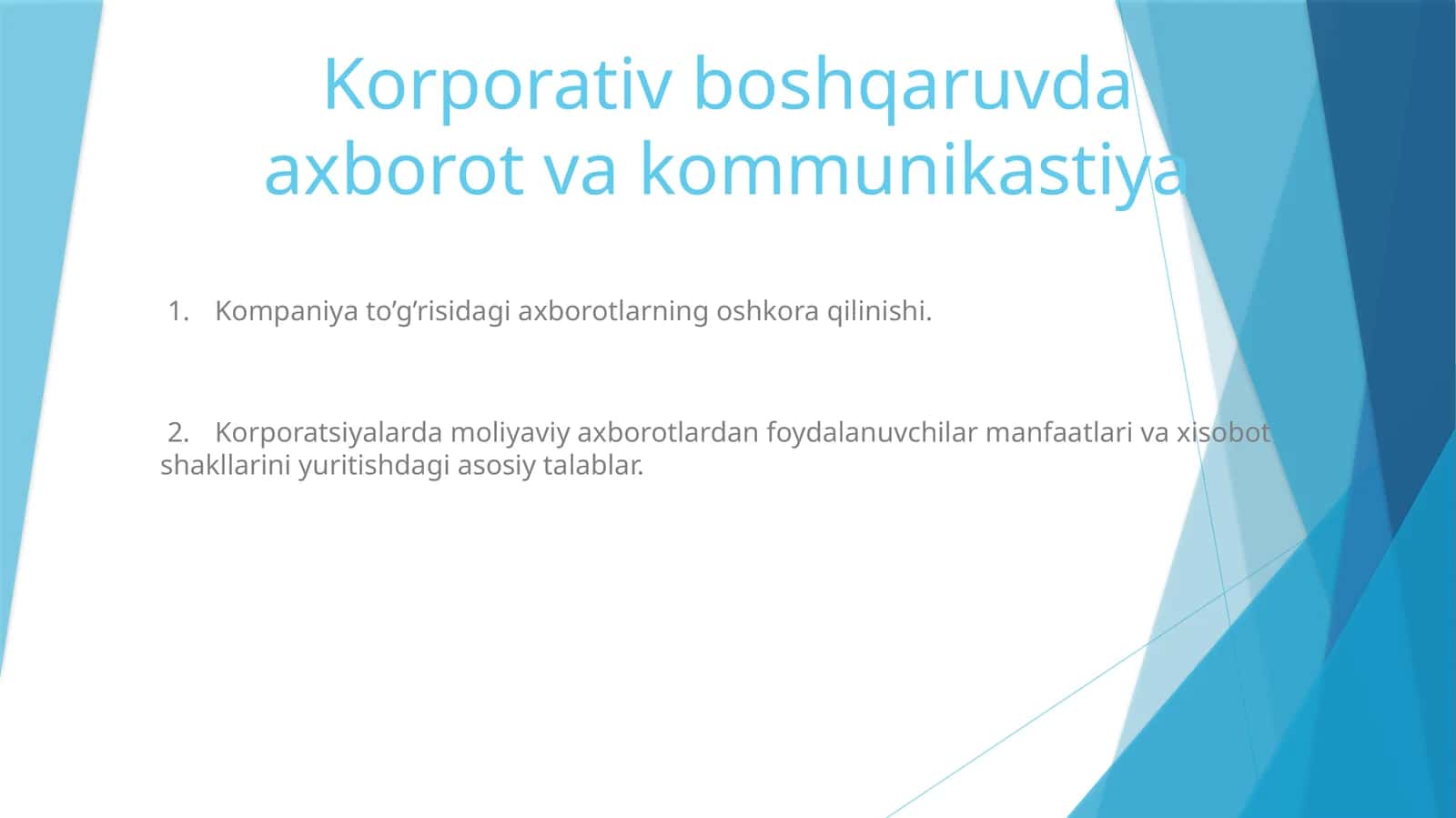 Korporativ boshqaruvda axborot va kommunikastiya 1