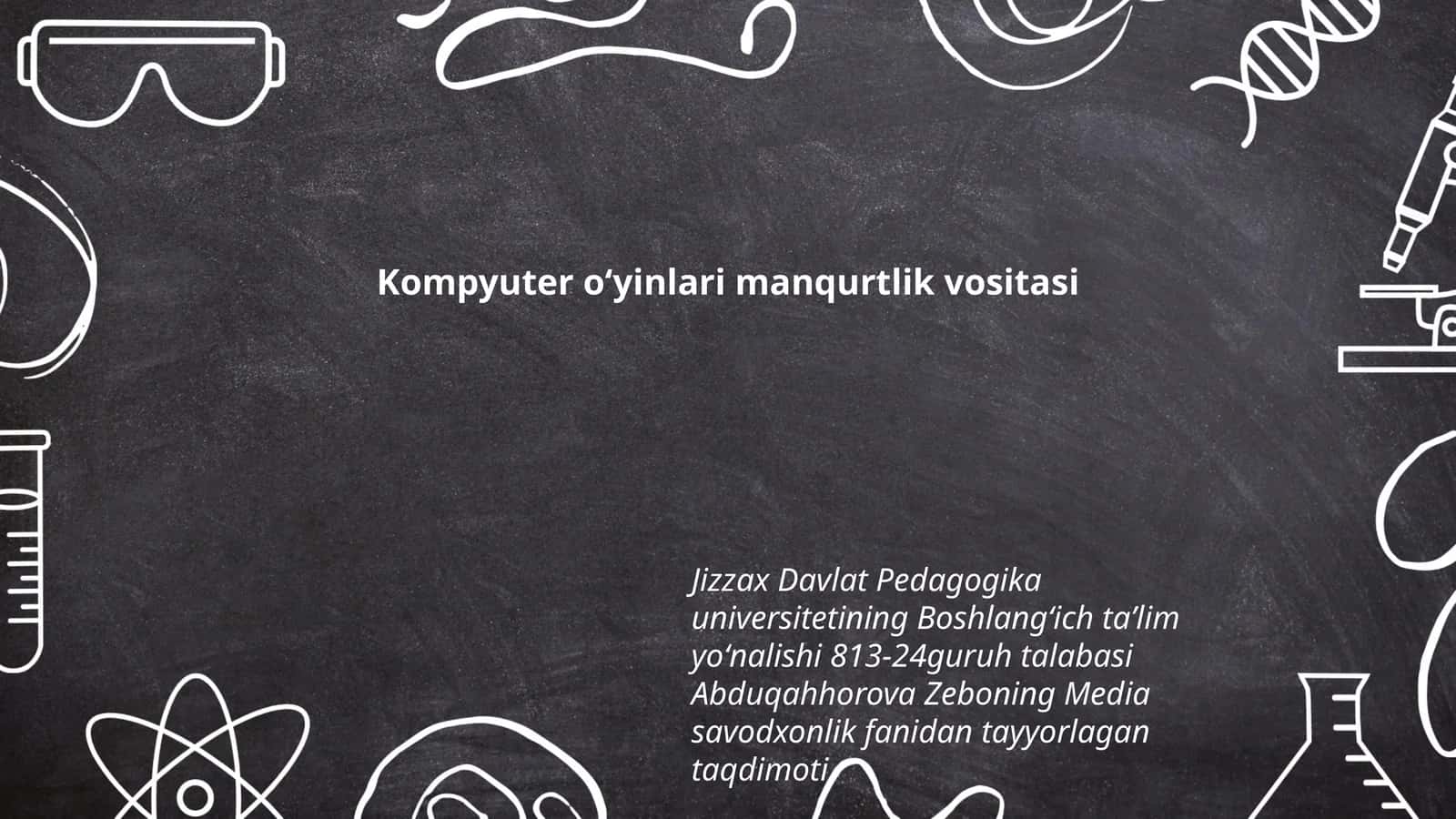 Kompyuter oʻyinlari manqurtlik vositasi 1