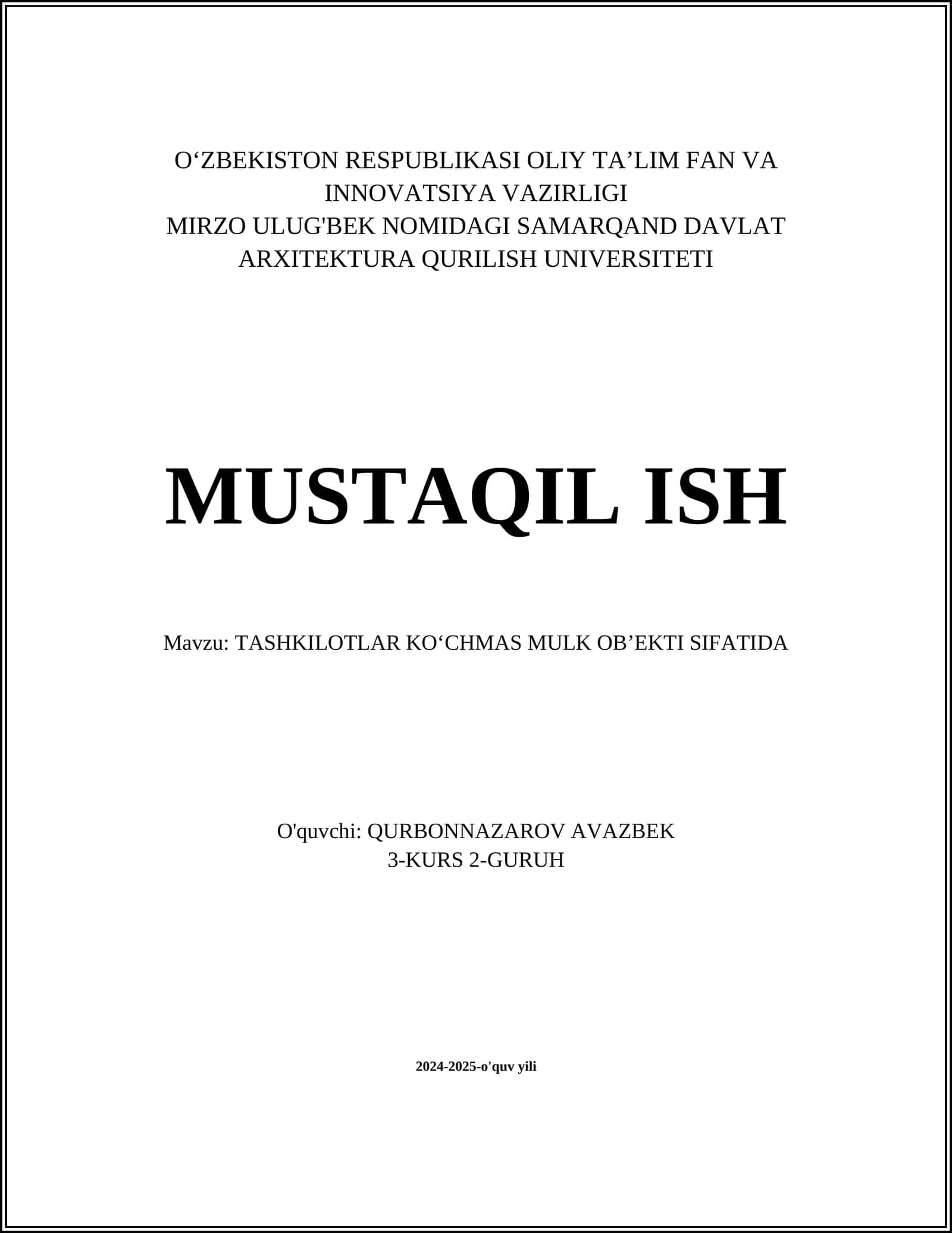 Tashkilotlar uchun ko'chmas mulkni boshqarish strategiyalari 1