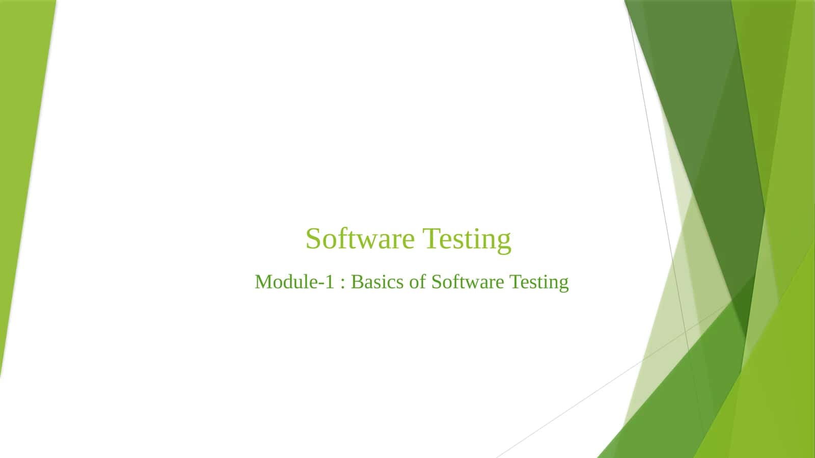 Software Testing 1