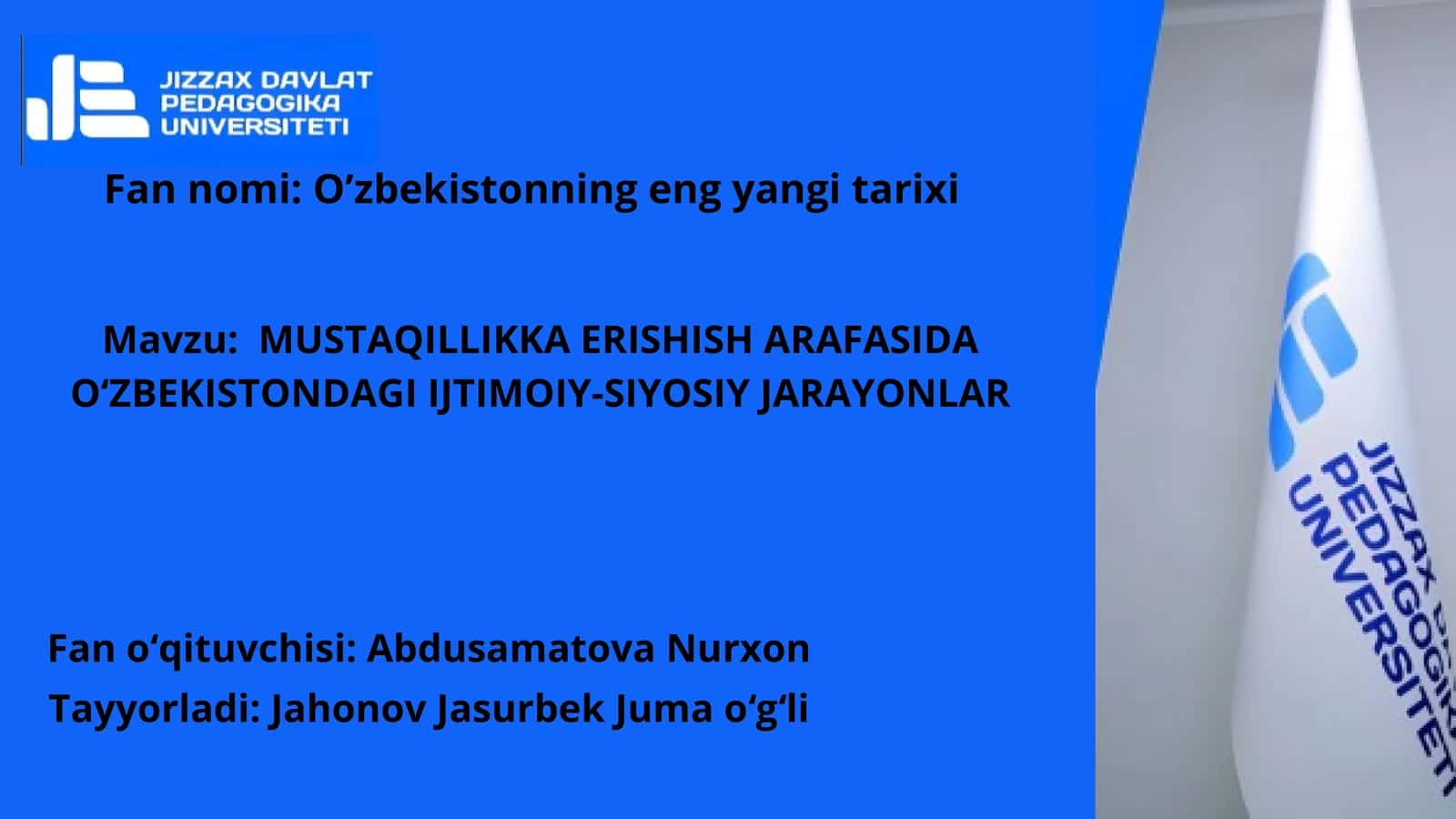O’zbekistonning eng yangi tarixi 1