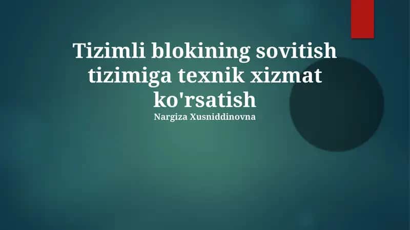 Tizim Bloki Sovutish Tizimi Umumiy Ko'rinishi 1