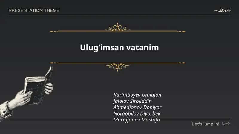 Ulugʻimsan vatanim 1