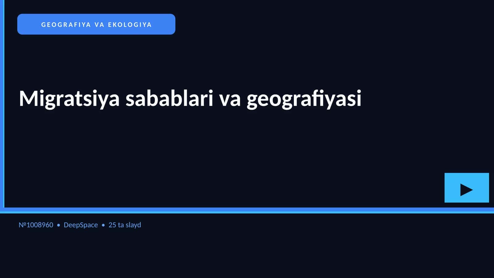 Migratsiya sabablari va geografiyasi 1
