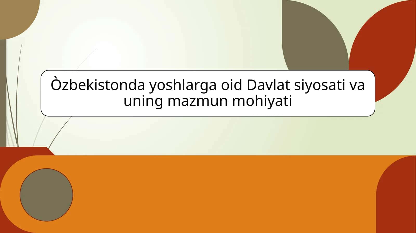 Yoshlar masalasi 1