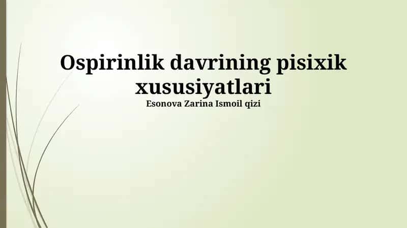 Tug'ruqdan keyingi davrning ruhiy xususiyatlari 1