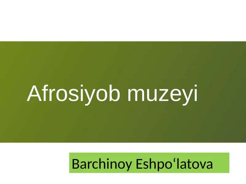 Afrosiyob Muzeyi 1