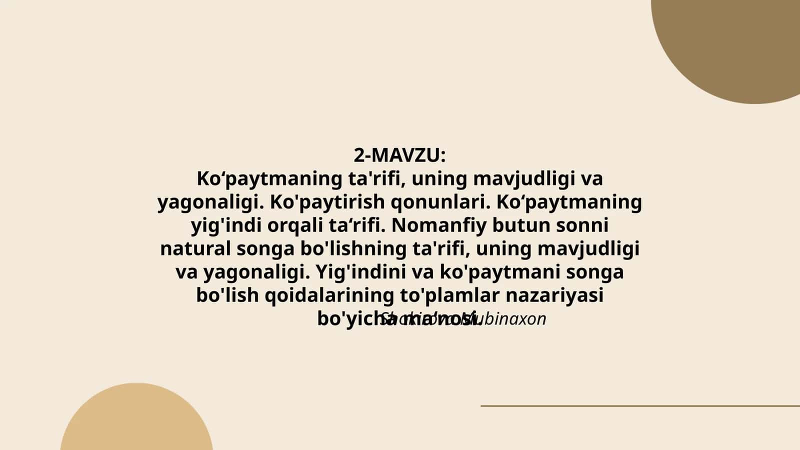 Ko‘paytmaning ta'rifi, uning mavjudligi va yagonaligi 1