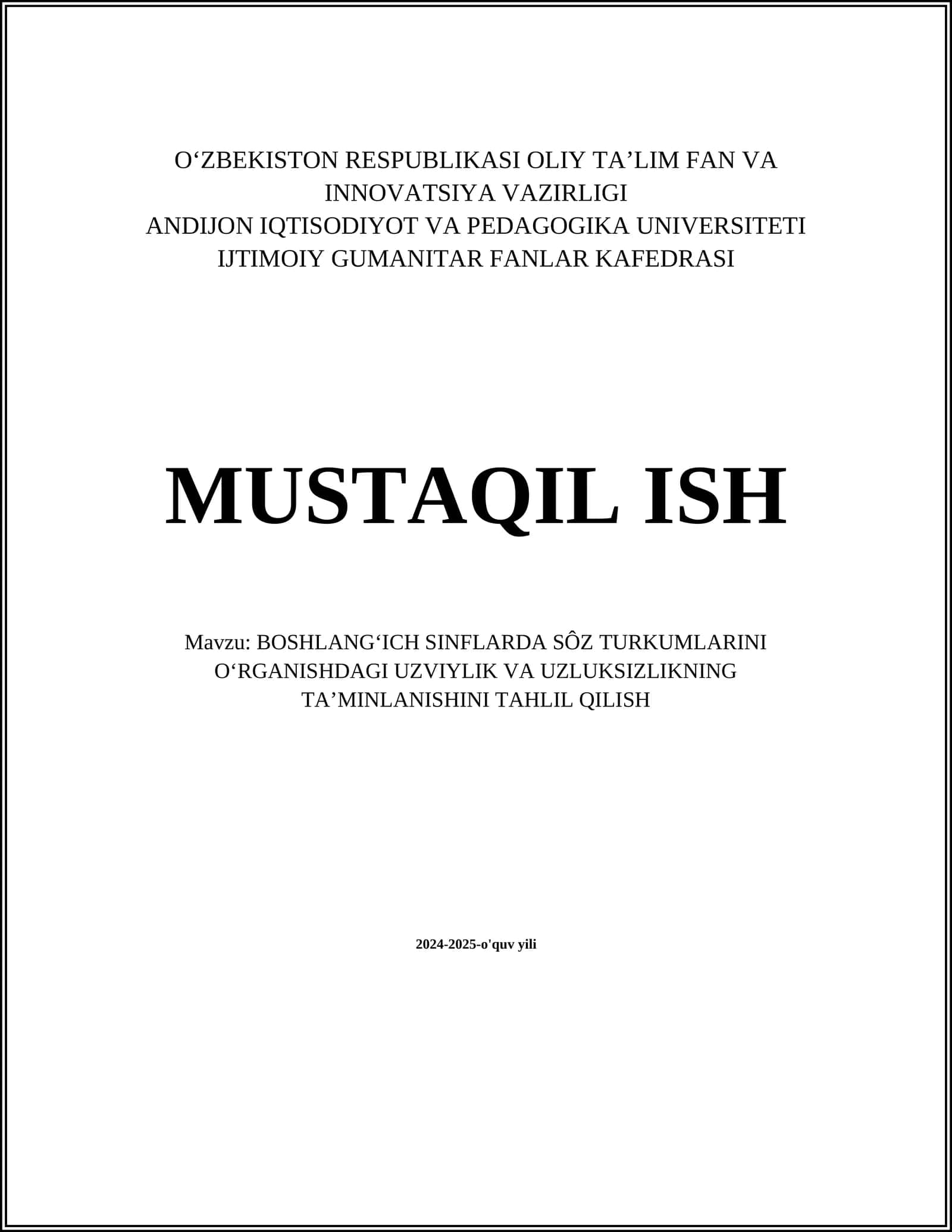 Soʻz turkumlari tushunchasi va asosiy xususiyatlari 1
