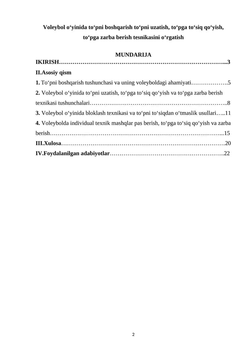 Voleybol o‘yinida to‘pni boshqarish 1