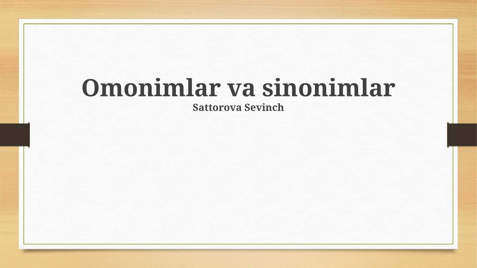 Omonimlar va sinonimlar 1