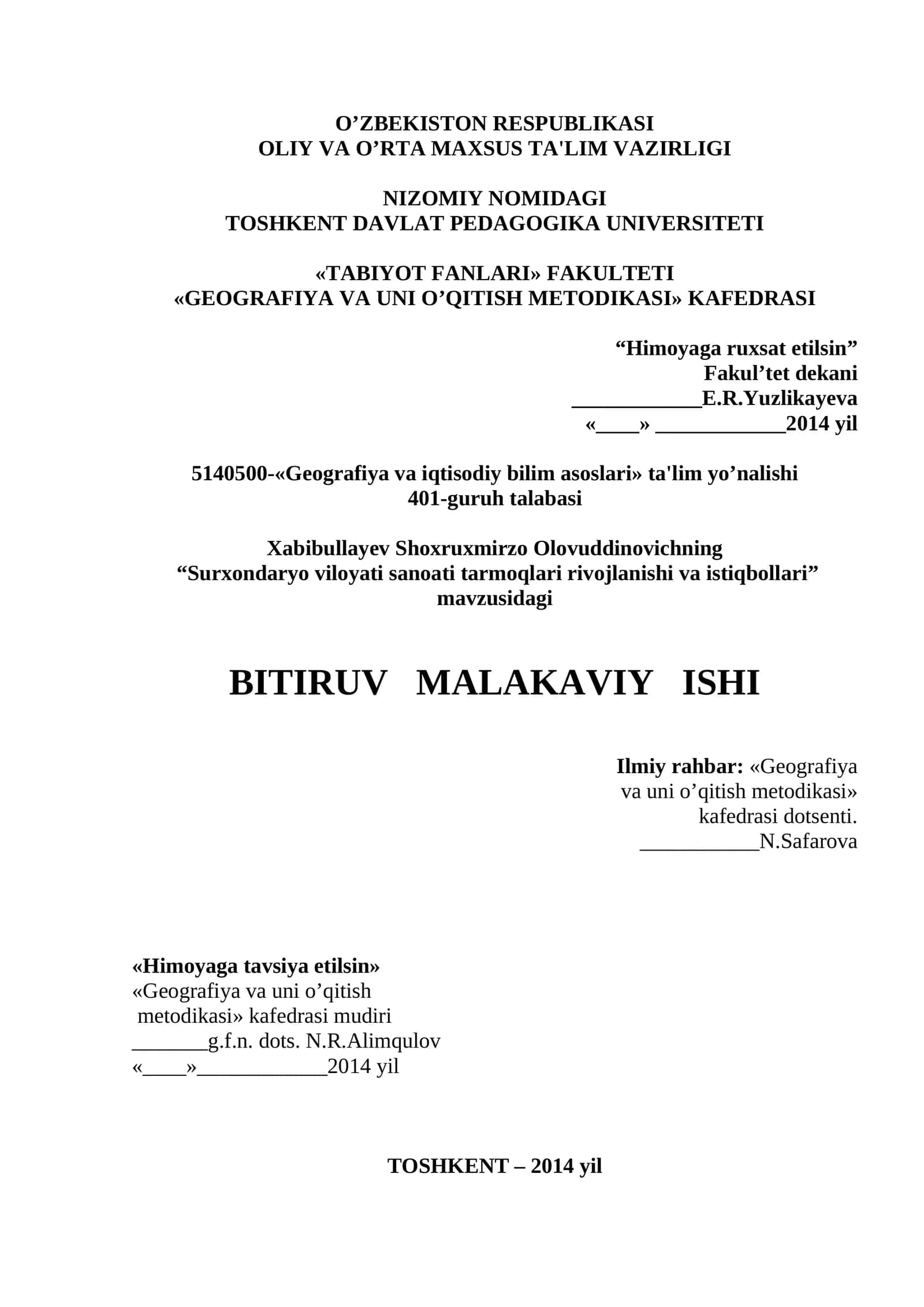 Surxondaryo viloyati sanoati tarmoqlari rivojlanishi va istiqbollari 1