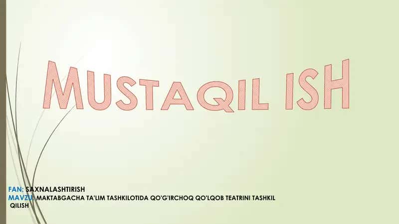 MAKTABGACHA TA'LIM TASHKILOTIDA QO'G'IRCHOQ QO'LQOB TEATRINI TASHKIL 	  QILISH 1