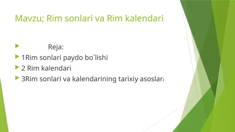 Rim sonlari va Rim kalendari 1