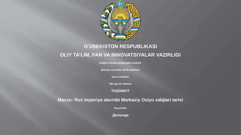 Rus imperiya davrida Markaziy Osiyo xalqlari tarixi 1