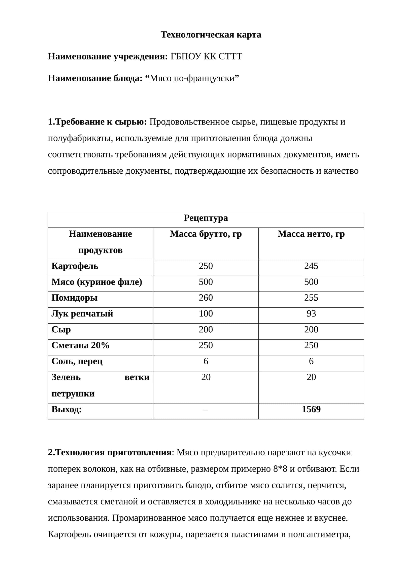 Мясо по-французски 1