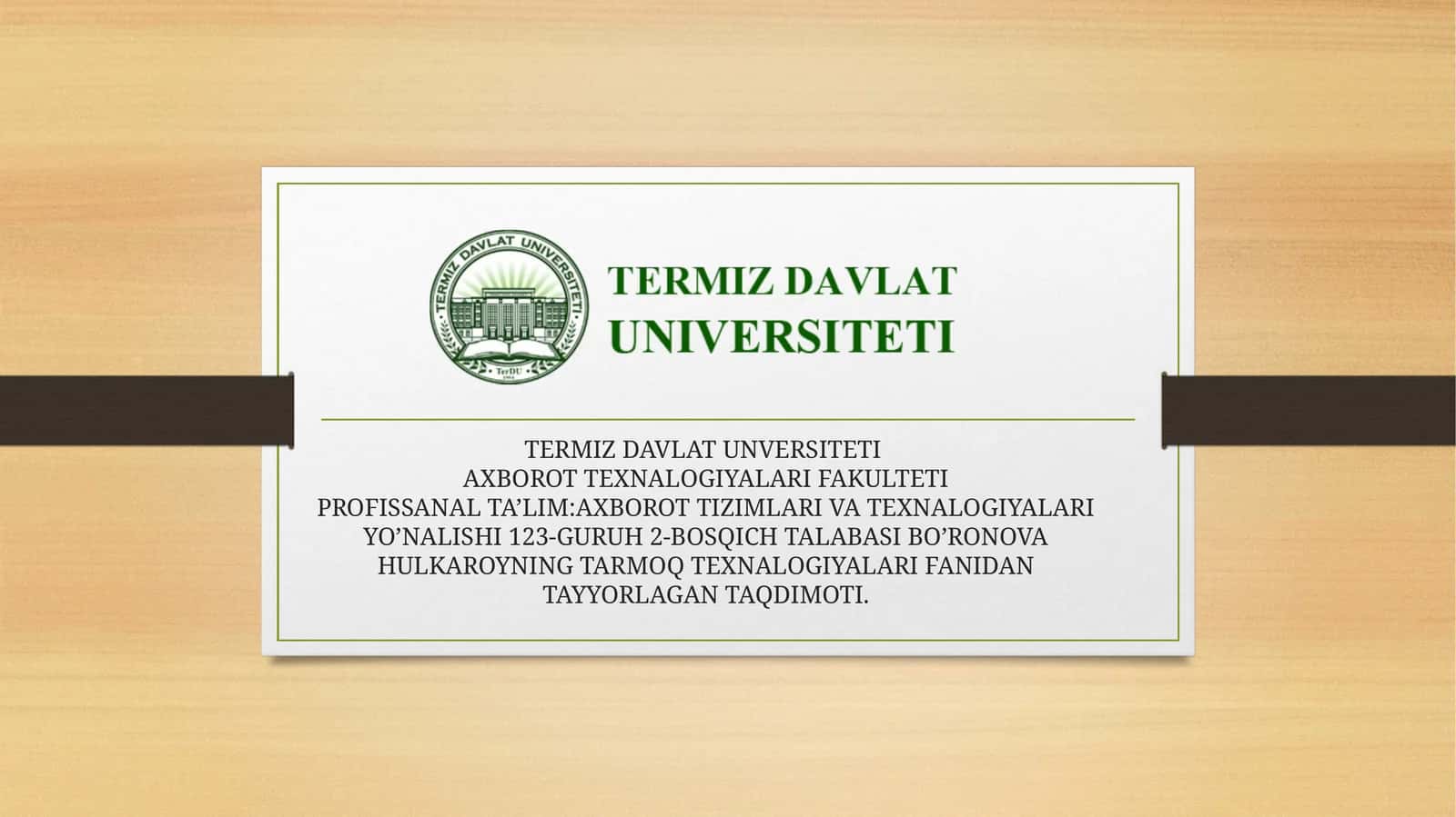 Tarmoq arxitekturalari 1