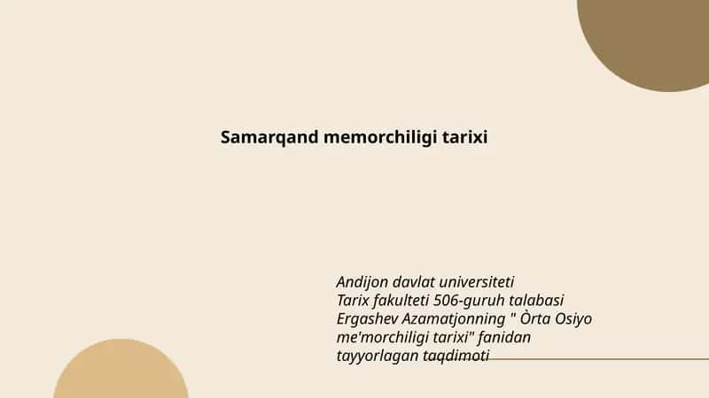 Òrta Osiyo me'morchiligi tarixi 1