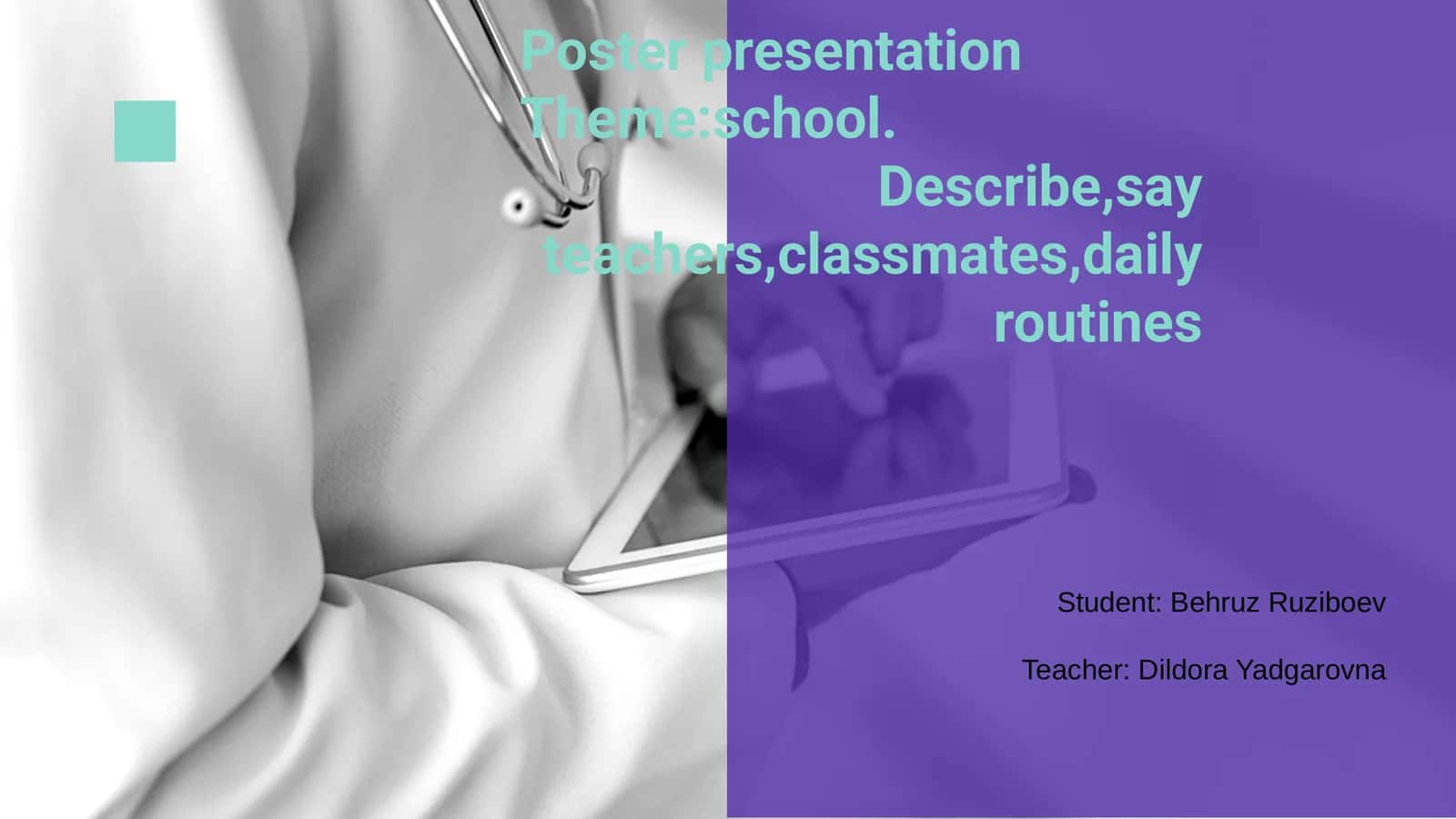 Poster presentation 1