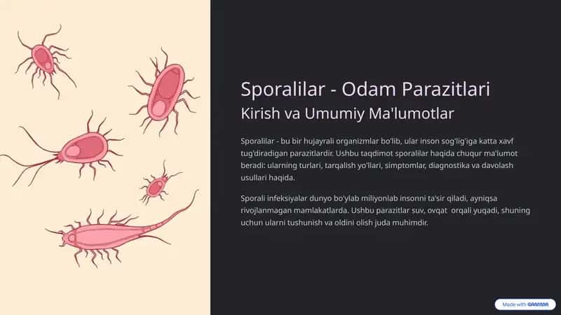 Sporalilar -odam parazitlari 1